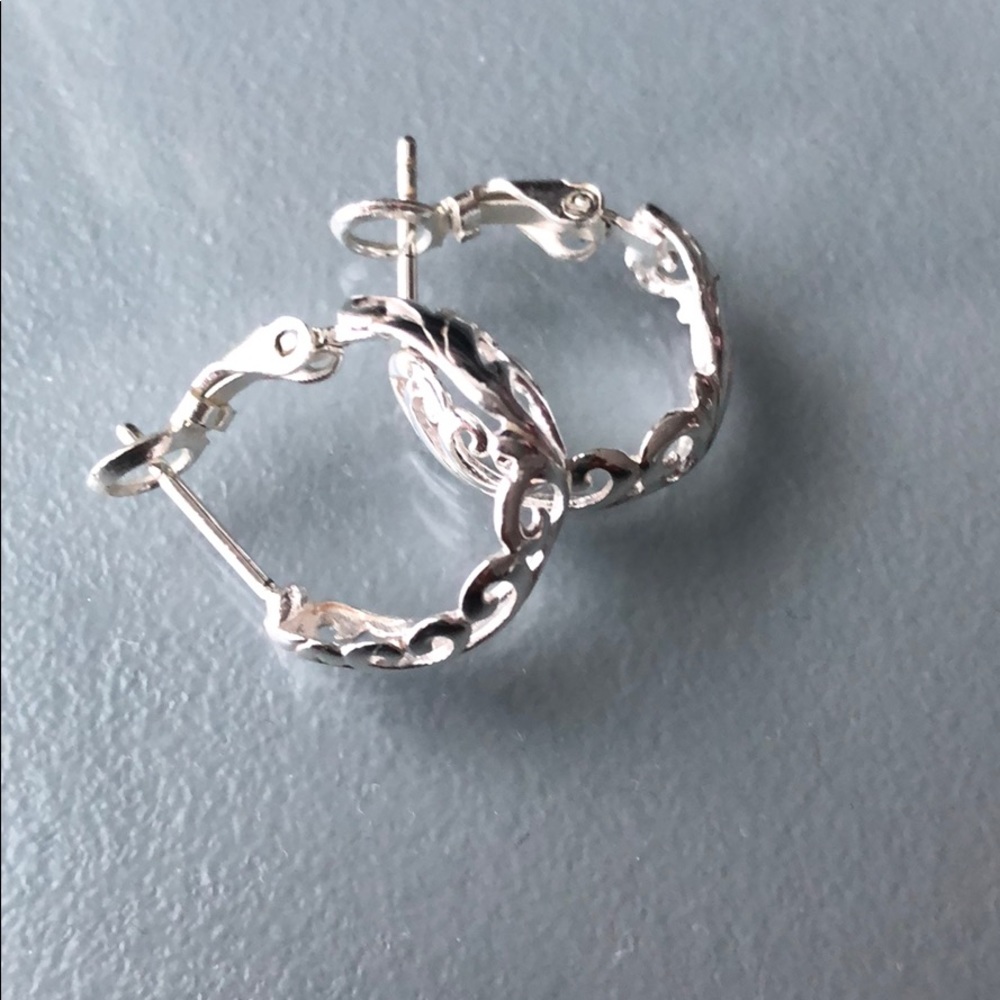 Silver hoops.